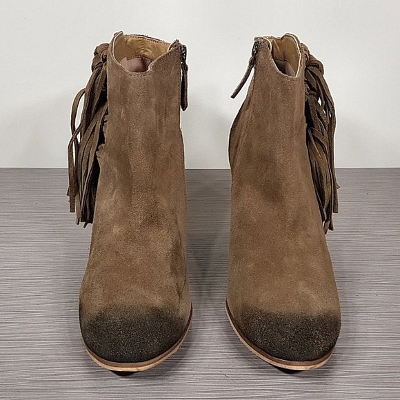 BP. Talton Fringe Bootie, Khaki Suede, Womens Size 6.5 & 9 - Picture 2 of 9